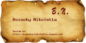 Bozsoky Nikoletta névjegykártya