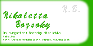 nikoletta bozsoky business card